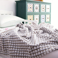 Cozy Plaid Baby Blanket Soft Knit Throw for Newborn Toddler Crib