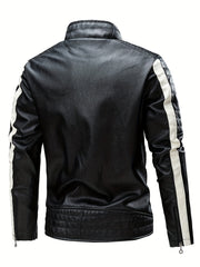 Men's Spring And Autumn Warm Faux Leather Jacket Coat