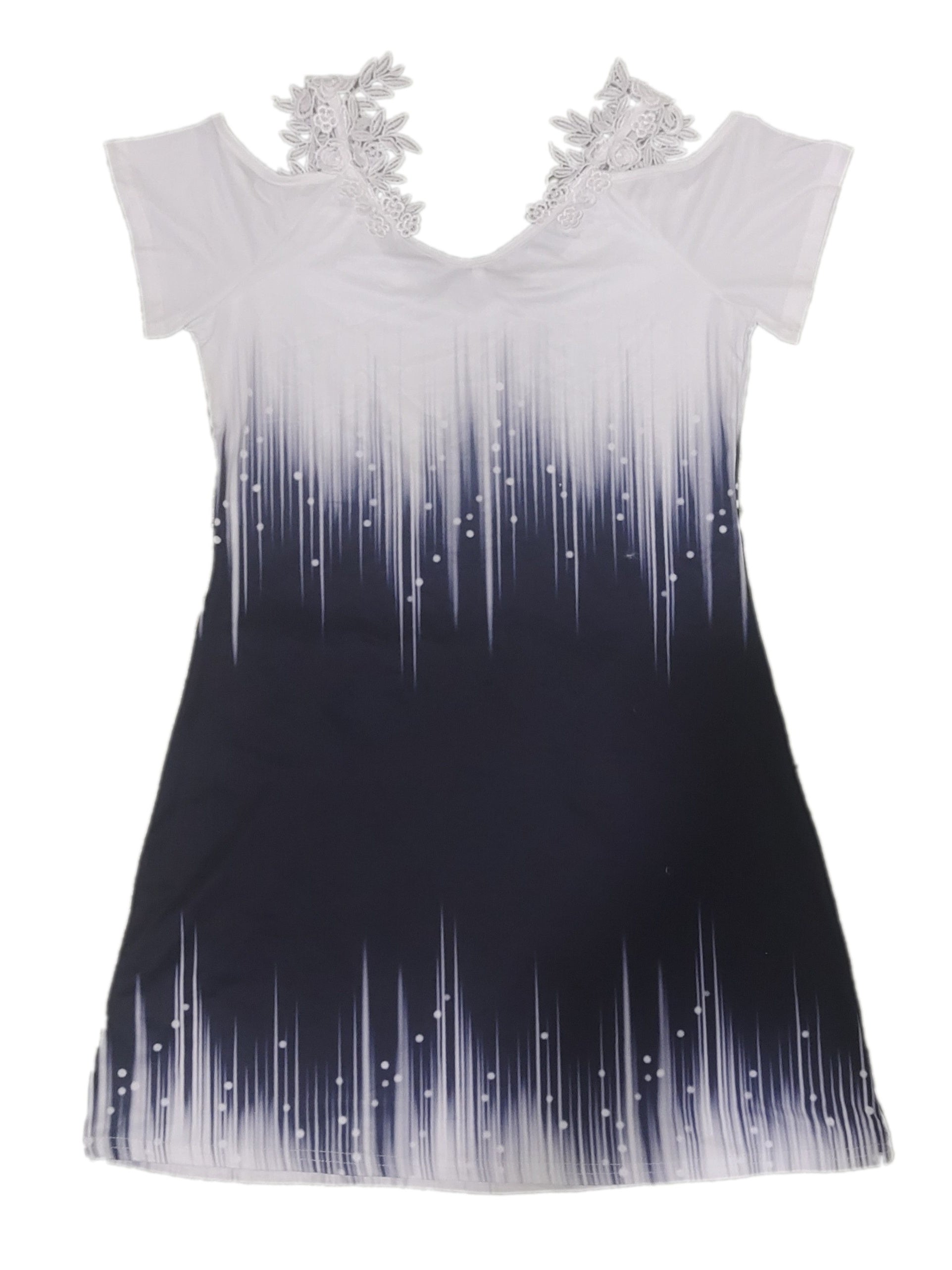 Cold Shoulder Lace Strap Dress Short Sleeve for Spring & Summer