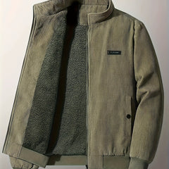 Men's Fleece Zip Jacket Casual Comfortable Coat Fall Winter