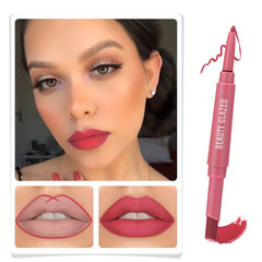 2-in-1 Lip Liner & Lipstick Set Matte Waterproof Durable Gift