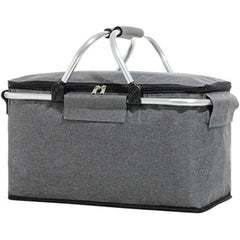 30L Insulated Picnic Basket Foldable Grocery Set Waterproof Lining