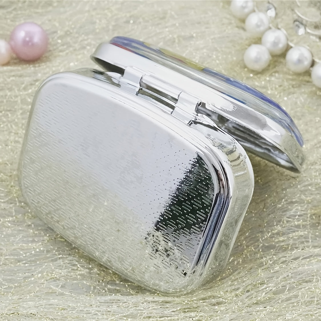 Pink Floral Pill Box Medicine Organizer for Travel