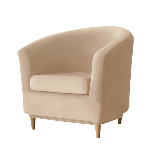 Velvet Tub Chair Slipcover Set with Cushion Cover