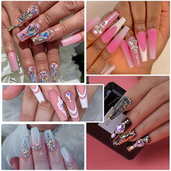 3600pcs AB Nail Art Rhinestones Crystal Gemstones for Nail Accessories