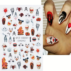 Halloween Nail Art Stickers 3D Self Adhesive Designs
