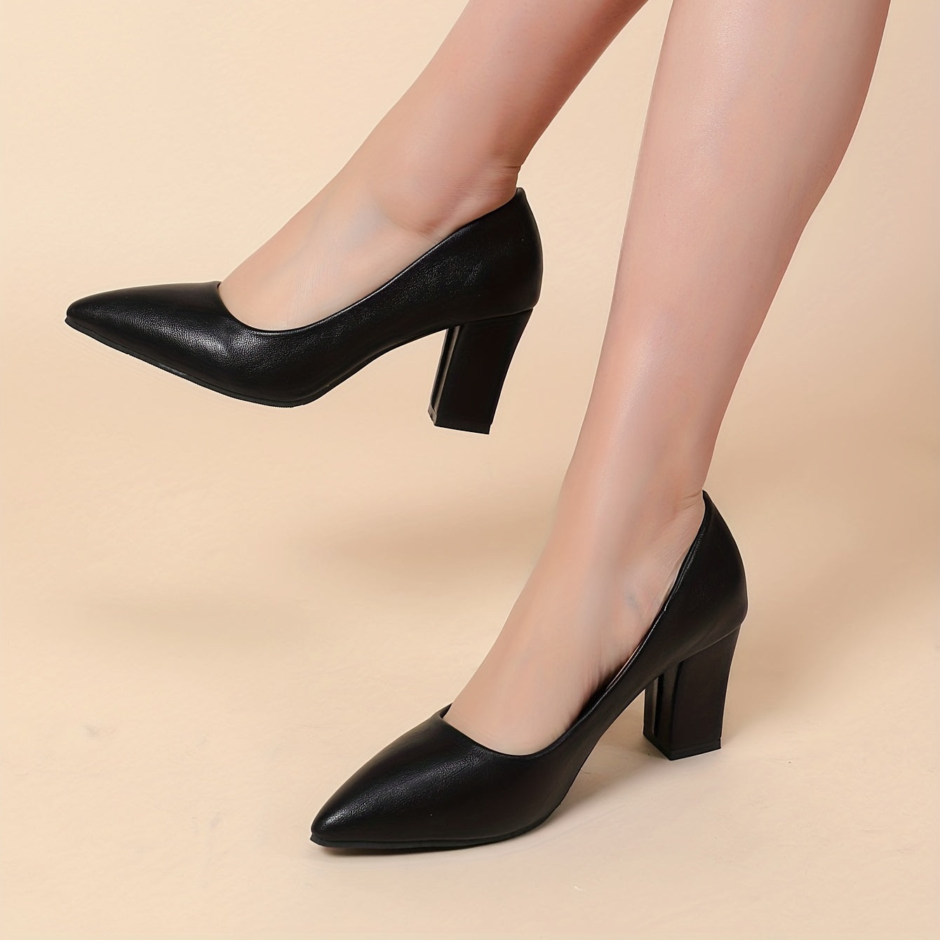 Women's Block Heels Point Toe Work Shoes
