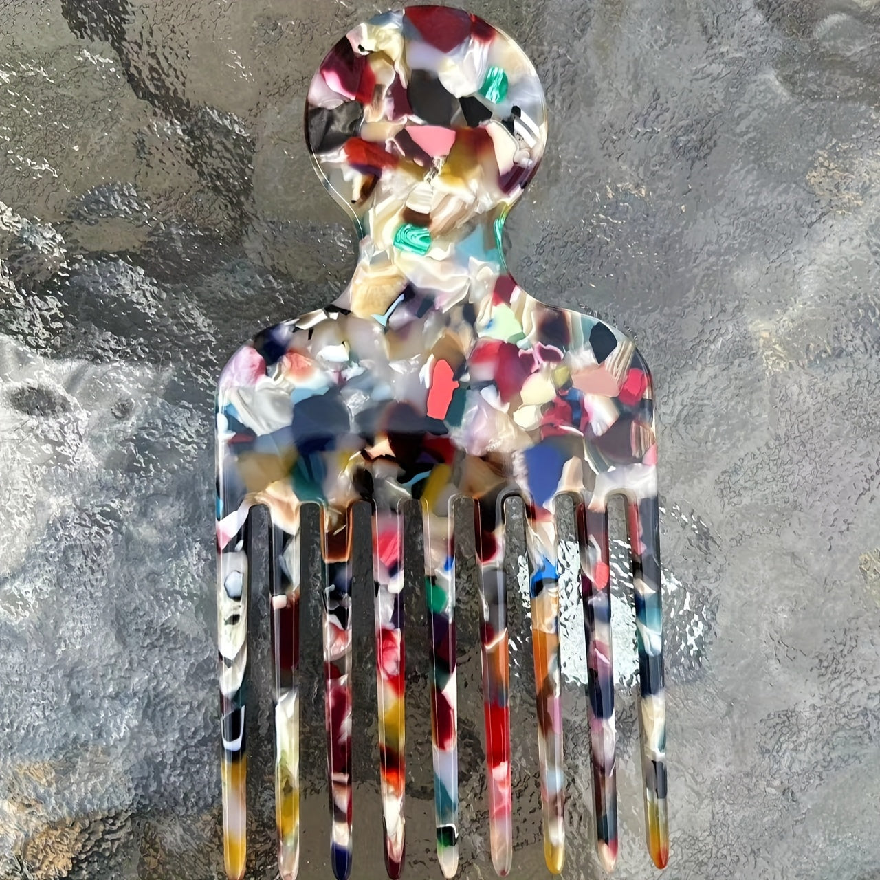 Vintage Floral Acetic Acid Comb for Hair Styling