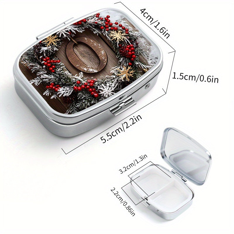 Creative O Printed Square Medicine Box Two Compartment Pill Box
