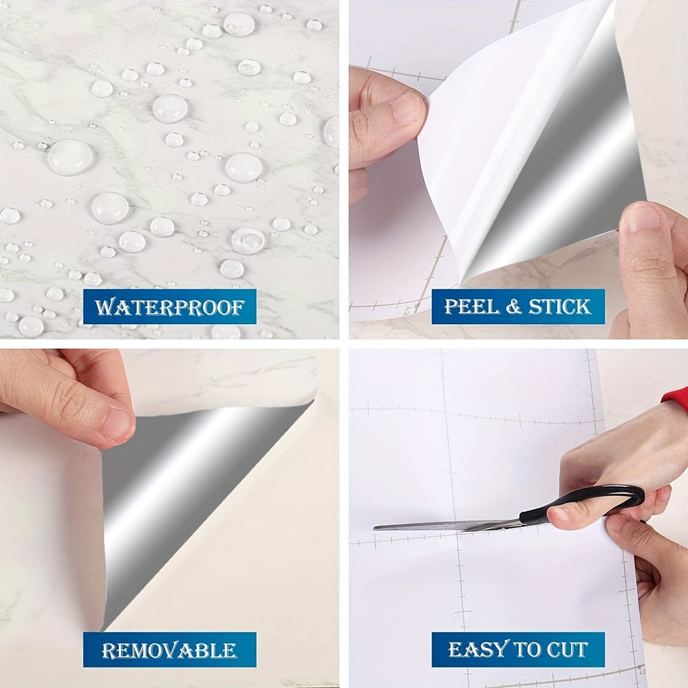 Marble Wallpaper Self-Adhesive Waterproof for Kitchen Living Room Bedroom