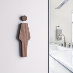 Set Of 2 Wooden Restroom Signs Bathroom WC Door Signs Brown