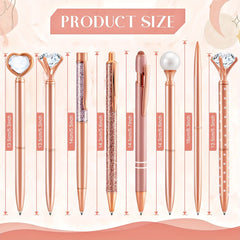 Rose Gold Ballpoint Pens with Quicksand Glitter Diamondoid