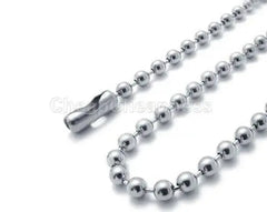 Military Mens Necklace Ball Bead Chain Link For Dog Tag&Pendant