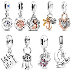 Padlock & Key Charm for 925 Silver Bracelet - Women's Fine Jewelry Gift