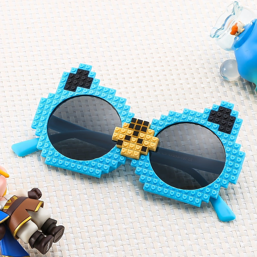 Girls Cartoon Pixel Kitten Sunglasses Soft Silicone Polarized Decorative