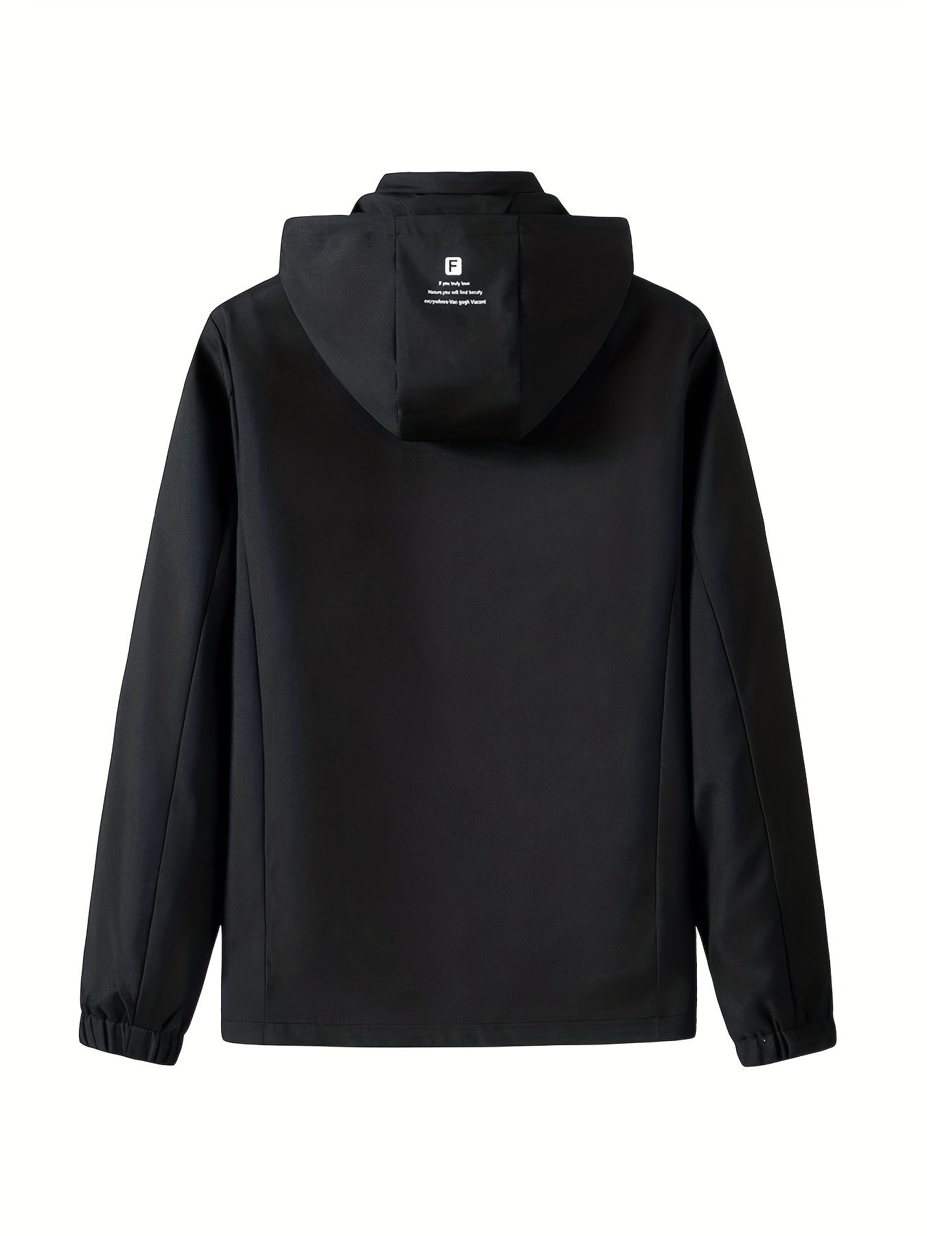 Windbreaker Jacket w/ Detachable Hood Men's Casual Zipper Coat