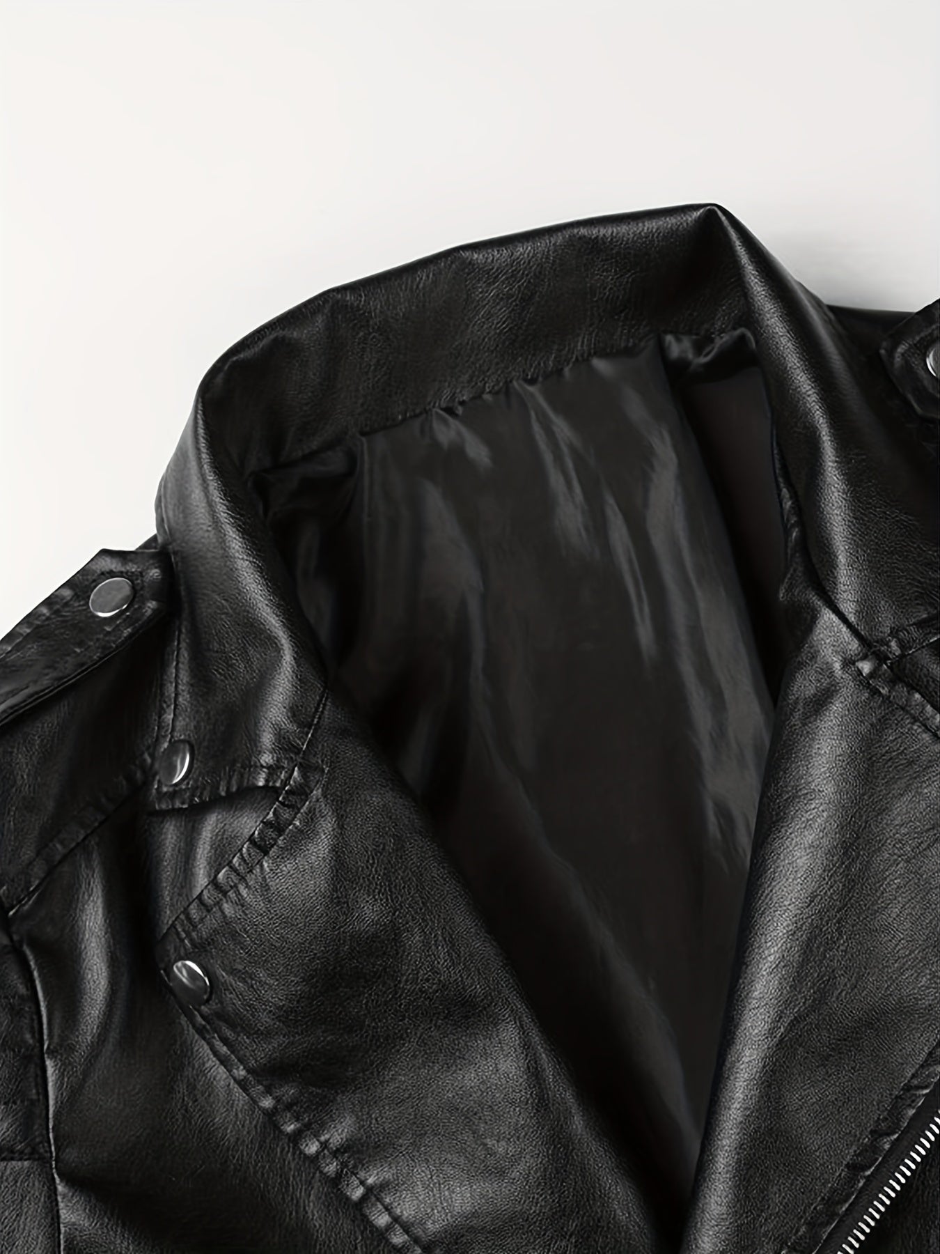 Men's PU Leather Lapel Zipper Jacket for Autumn/Winter