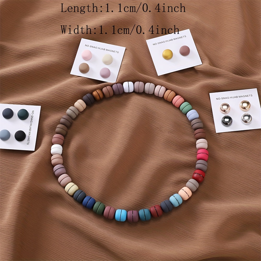 Macaroon Candy Hijab Magnetic Pins Frosted Strength Magnetic Buttons
