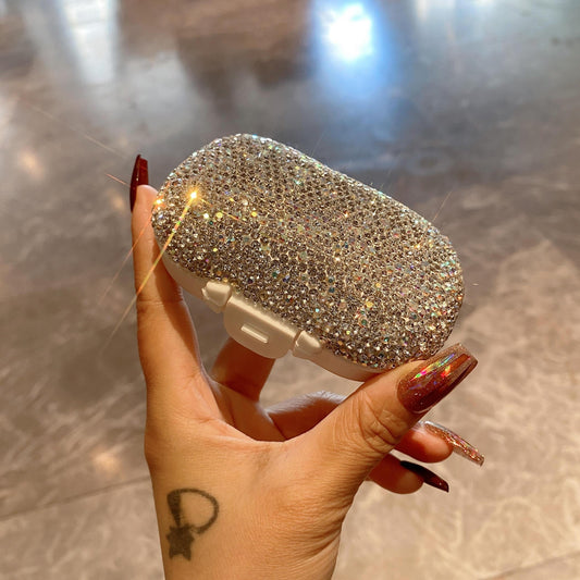 Diamond Pill Box High Capacity Portable Medicine Storage Travel