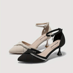 Women's Rhinestone Decor French High Heels Casual Pumps