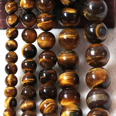 Natural Tiger Eye Stone Beads Smooth Brown for Jewelry Making