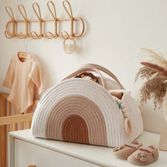 Woven Diaper Storage Basket for Moms - Durable Polyester Material