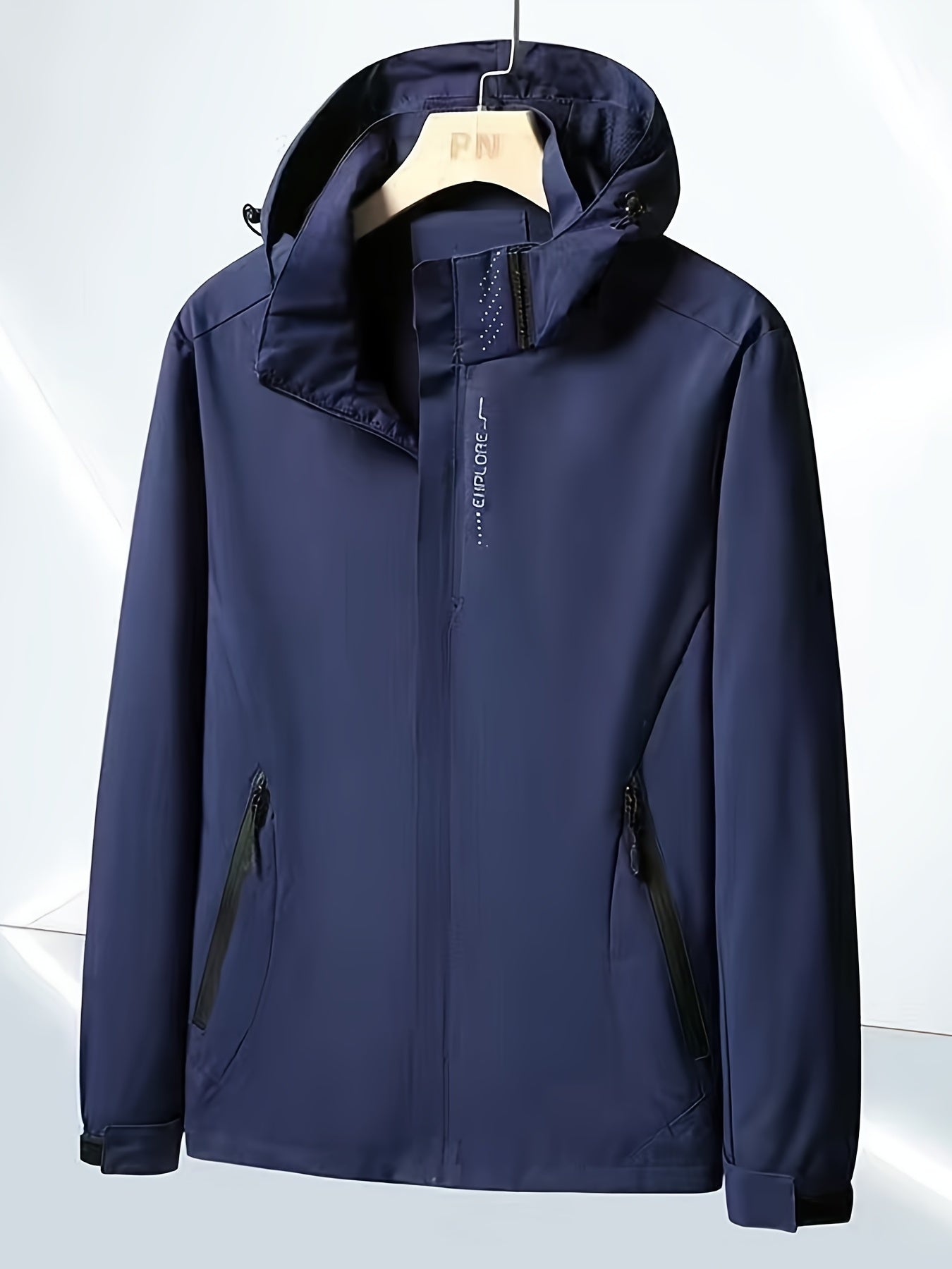 Men's Lightweight Waterproof Rain Jacket Shell Hooded Outdoor Raincoat