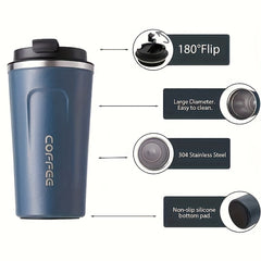 17oz Insulated Coffee Travel Mug Stainless Steel Double Wall Vacuum Leak Proof