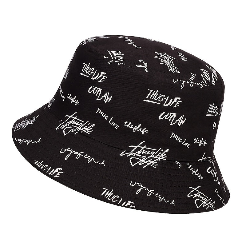 Thug Life Full Print Reversible Beach Hats for Men and Women
