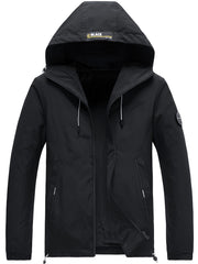 Men's Casual Drawstring Hooded Jacket with Pockets