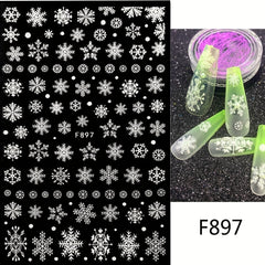 3D Christmas Nail Art Stickers Snowflake Nail Art Decals For DIY Or Nail Salons