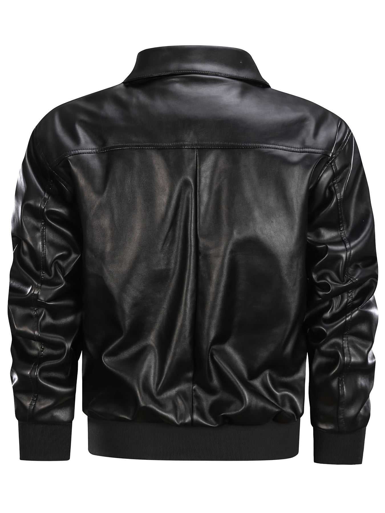 Men's Vintage PU Leather Jacket Warm Winter Motorcycle Coat