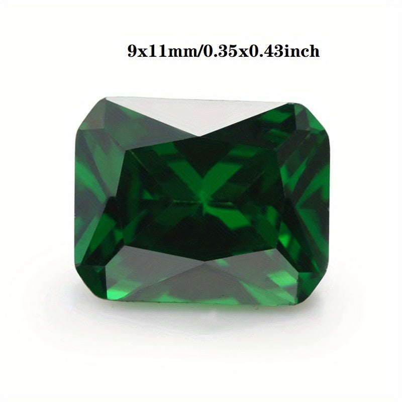 Rectangle Cut Green Zirconia CZ Loose Gemstone