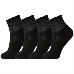 4 Pair Bamboo Non-Binding Diabetic Ankle Socks