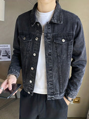 Men's Denim Jacket Casual Street Style Coat for Spring Fall