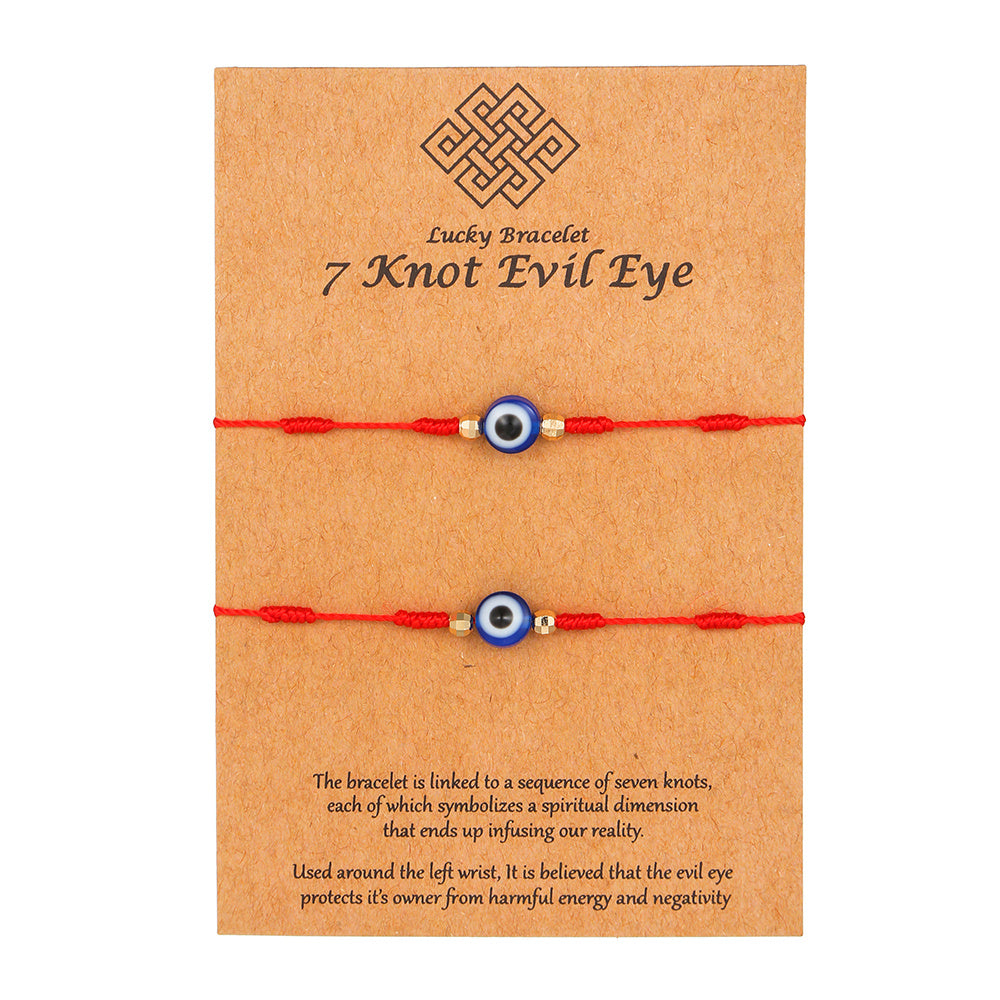 2pcs Devil Eye Knot Adjustable Bracelets