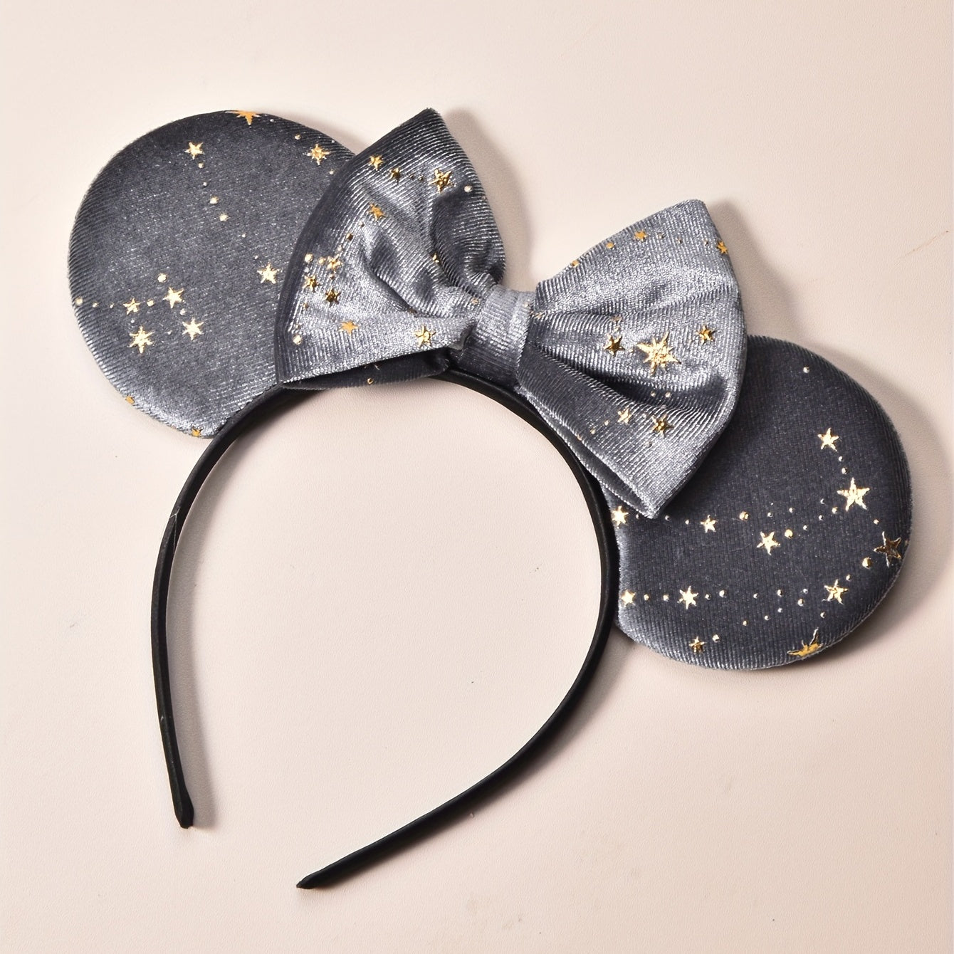 Girls Velvet Cloth Bronzing Pentagram Ears Hair Hoop Dress Up Hair Accessories