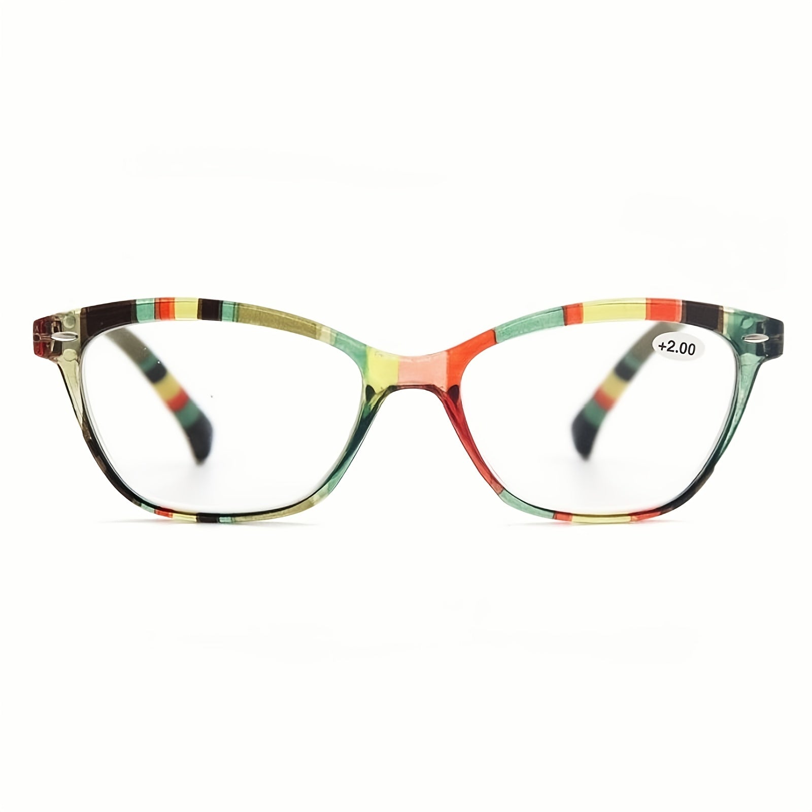Women Reading Glasses Colorful Pattern Cat Eye Lightweight Flexible Spring Hinge