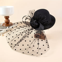 Girls Polka Dot Mesh Flower Hair Clip Headwear Princess Accessories