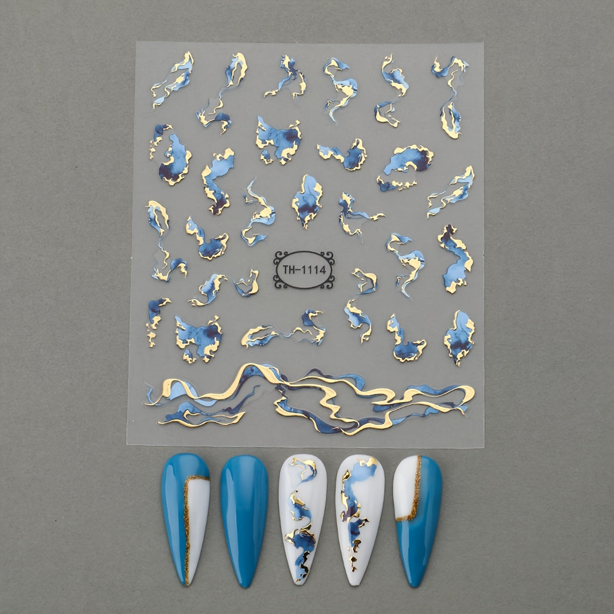 Golden Foil Nail Art Stickers Fantasy Theme Self Adhesive Glossy Finish