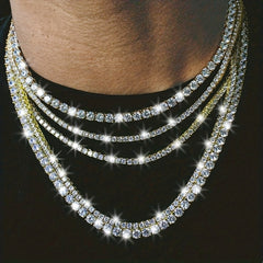 Hip Hop Full Rhinestone Pendant Clavicle Necklace Pendant High Sense Minimalist