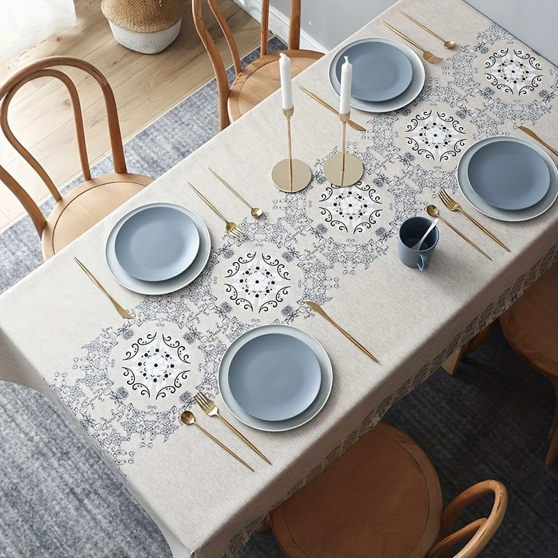 Ethnic Style PVC Tablecloth Thickened Waterproof Anti scalding Table Cover