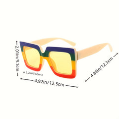 Girl's Large Frame Letter Decorated Outdoor Sunglasses