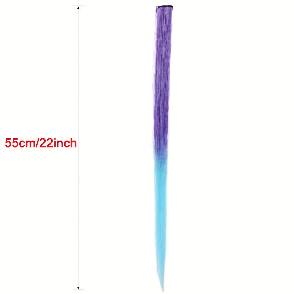 Colorful Straight Hair Extension Clip In Hairpiece