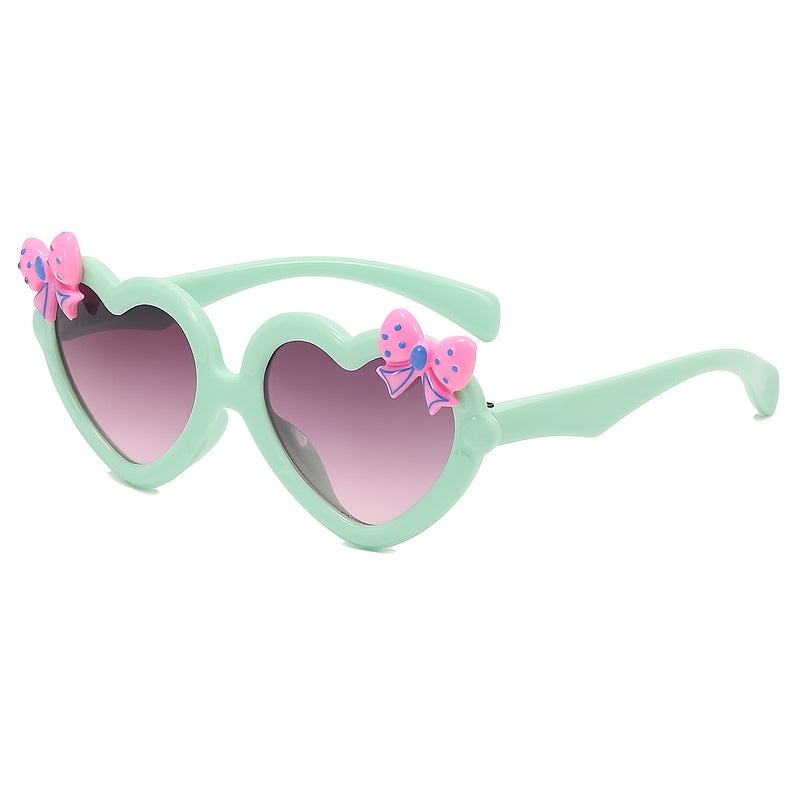 Kids Heart-Shaped Bow Sunglasses UV Protection Holiday Party Gift