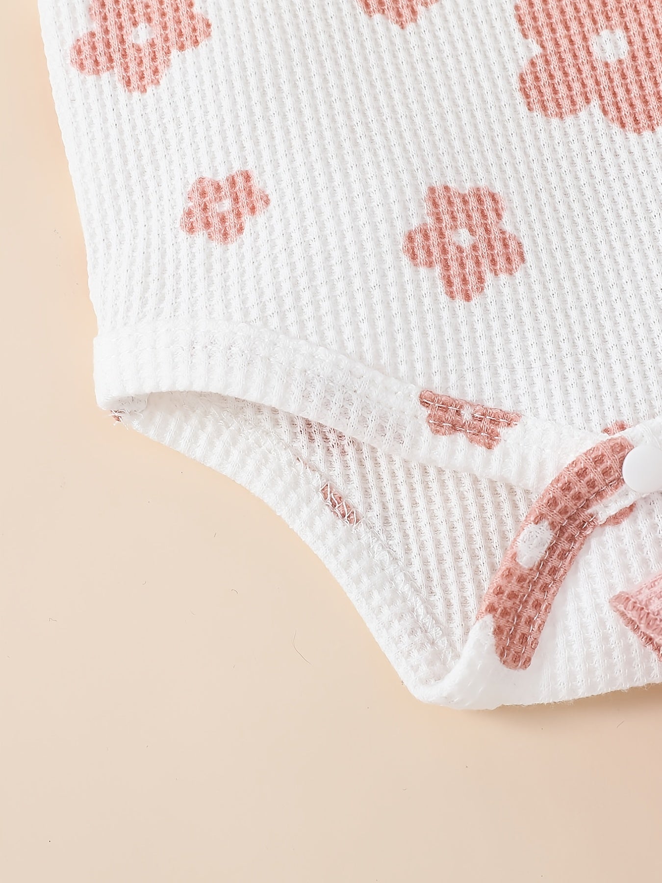 3pcs Baby Girls Floral Onesie & Shorts Set