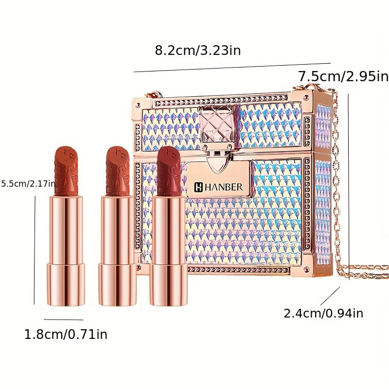 Starlight Bright Velvet Lipstick Set with Chain Bag