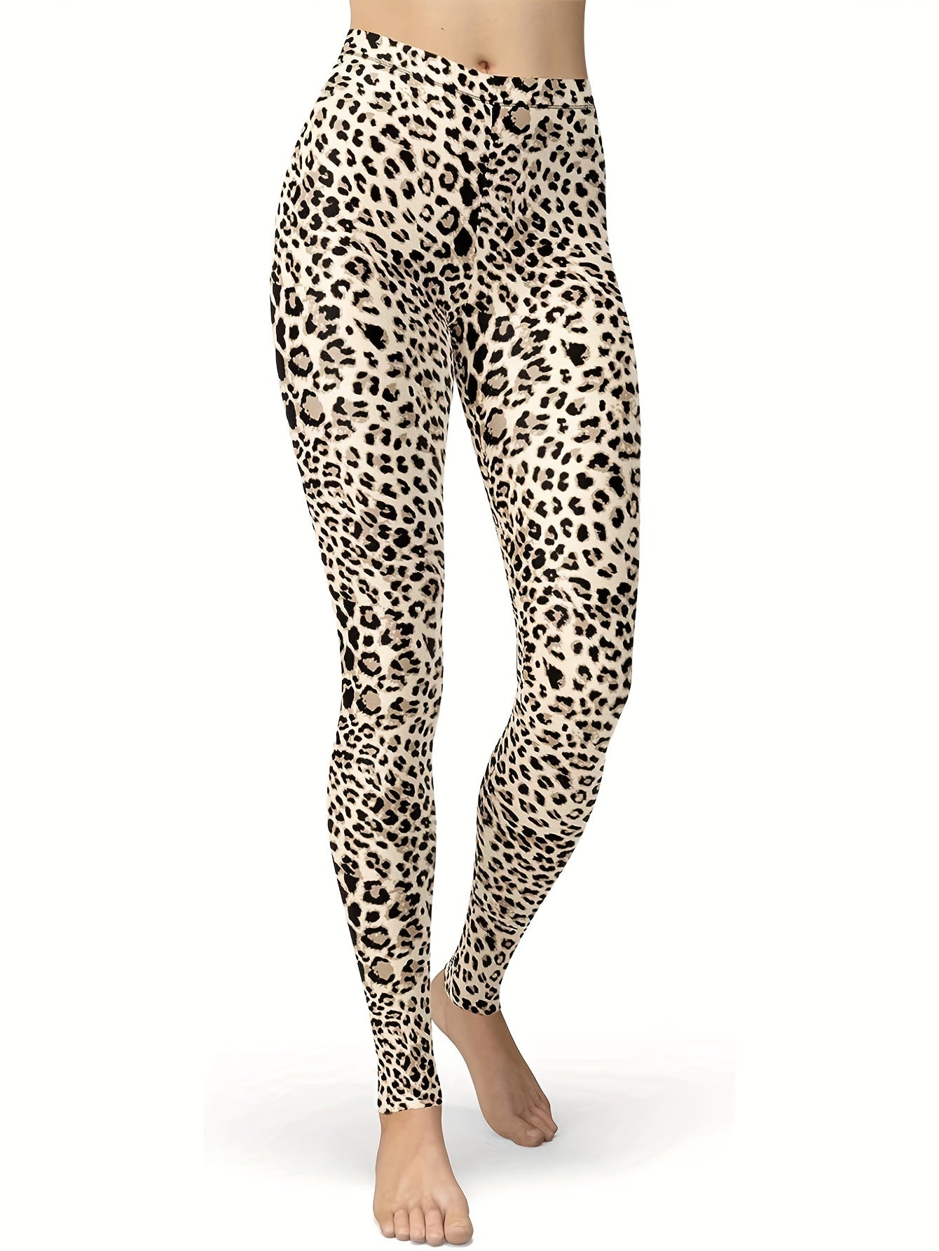 Peacock Feather Print High Waisted Yoga Running Leggings