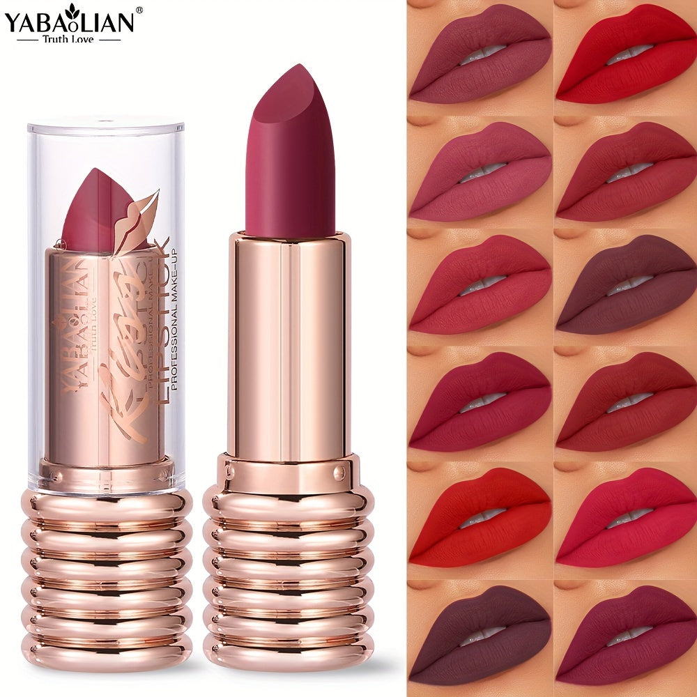 YABAOLIAN Matte Lipstick Non Stick Cup Alcohol Makeup Waterproof Long Lasting