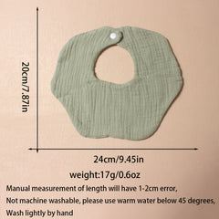 3 Pack Petal Shaped Baby Bibs Absorbent Gauze Drool Bibs Snap Closure